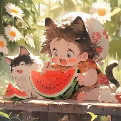 正太吃瓜头像动漫,动漫世界里的欢乐小插曲